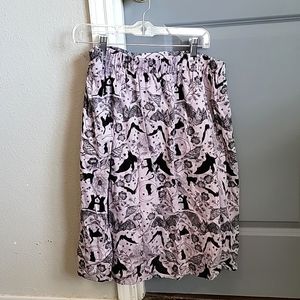Modcloth Halloween Skirt Size Large Elastic Waistband Knee-Length with Pockets